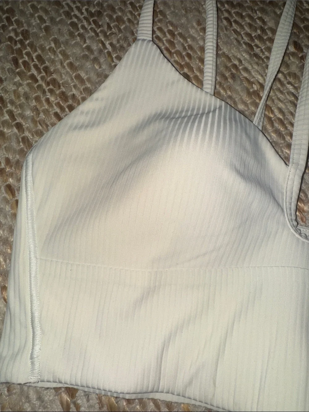 lululemon athletica Ribbed V-Neck Bralette — Cream